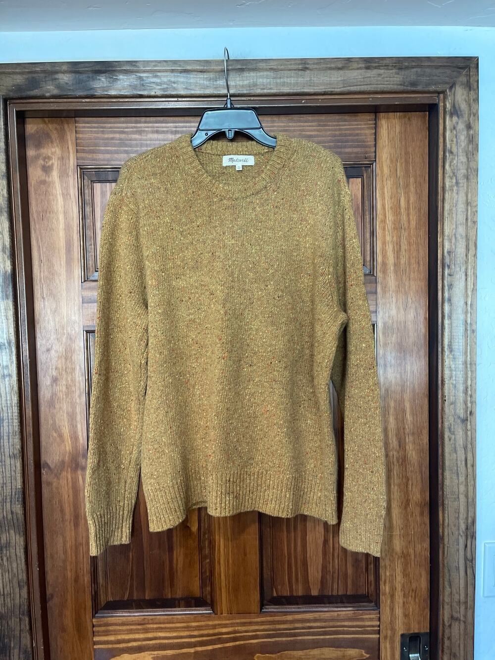 Madewell merino wool and Alpaca crewneck sweater in heathered gold XL